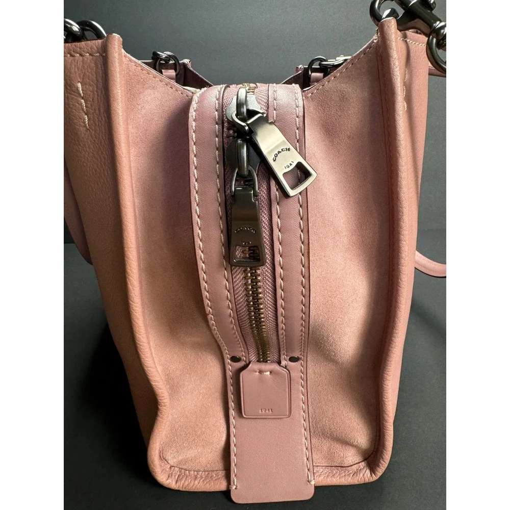 Coach 1941 Rogue 31 Dusty Rose Pink Glovetanned Pebble Leather Satchel 23755